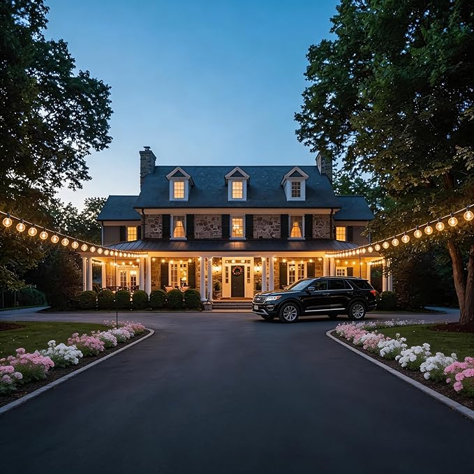 RTTY Classic Series 200FT Outdoor String Lights Expandable System with 74 G40 Bulbs (2x100FT) - for Sprawling Properties, Large Commercial Patios, or Dual-Zone Backyard & Event Lighting