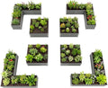 A ANLEOLIFE Set of 8,18 Inch Tall Quartz Grey Raised Garden Beds Kit, L-Shaped & Square Metal Planters –Ideal for Structured Backyard Layouts.