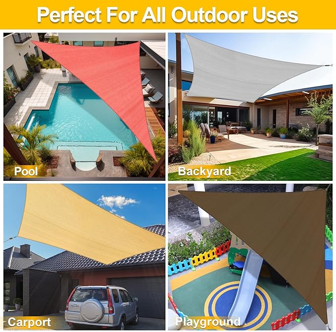 KANAGAWA Sun Shade Sail Curved 20'X26' Dark Gray Rectangle Outdoor Shade Cover UV Blovk Canopy for Patio Garden Backyard Heavy Duty Permeable 185GSM (We Make Custom Size)