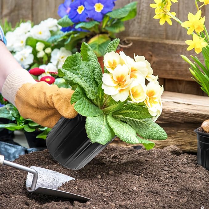 60 Pack 1 Gallon Flexible Plant Nursery Pots,Black Plastic Plant Pots with Holes,Flower Plant Container,Seedling Pot for Succulents,Cuttings,Transplanting,Home Garden