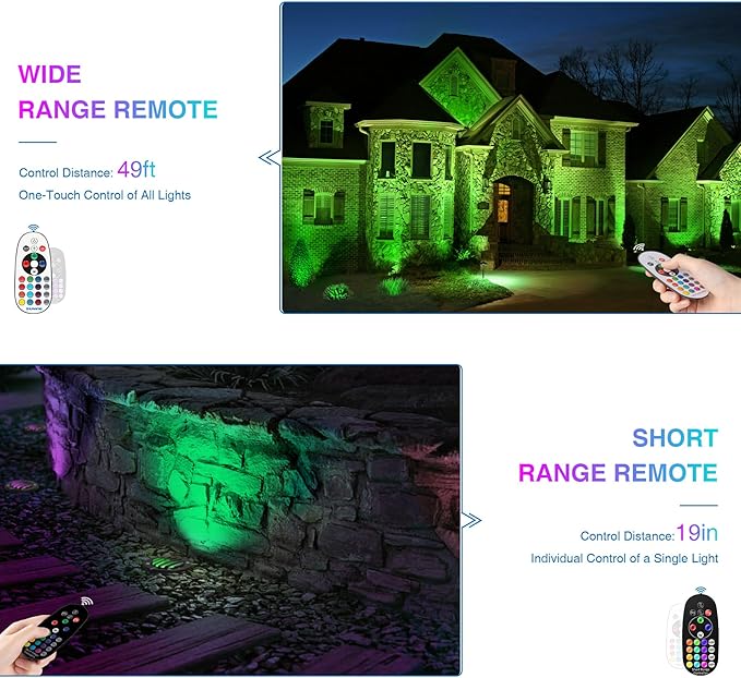 SUNVIE RGBW Well Lights Landscape LED In Ground Color Changing Low Voltage Well Lights 12-24V Waterproof Outdoor Landscape Lighting Grated Top In Ground Light for Pathway Garden Yard ETL, 8 Pack