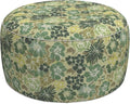 LVTXIII Inflatable Stool Ottoman Footrest with Handle, Decorative Fade-Resistant Foot Stool, Indoor or Outdoor Pouf for Home Garden and Camping Use, 31x31x14, Green Rose