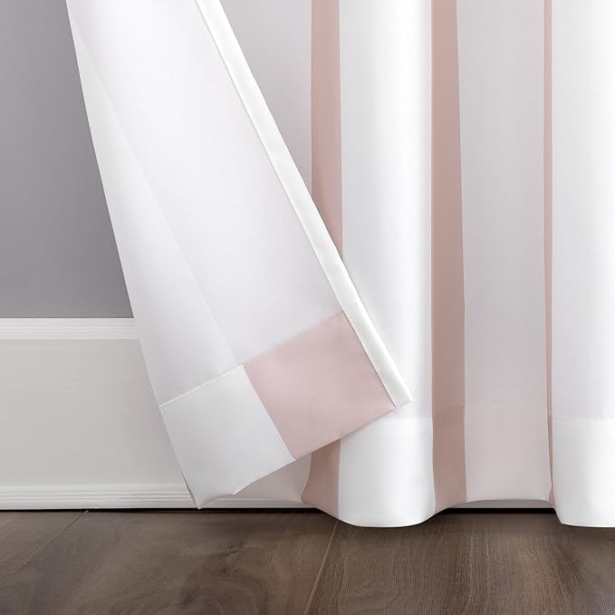 Sun Zero Valencia 2-Pack Cabana Stripe Indoor/Outdoor UV Protectant Energy Efficient Grommet Curtain Panel Pair