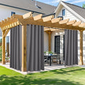 NICETOWN Outdoor Curtains for Patio 95 inch Long, 66" Wide Sun Blocking Waterproof Outside Blind for Porch/Gazebo, Weatherproof Durable Outdoor Shade, 1 Panel, 66 inches Wide x 95 inches Long, Grey