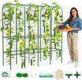 65" Tall Cucumber Trellis for Raised Bed, Garden Trellis for Climbing Plants Outdoor, U-Shape Metal Arch Vegetables Trellis Plant Support for Zucchini Squash Vines