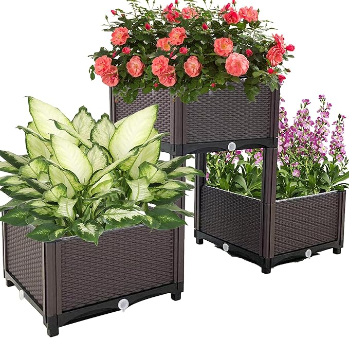 Raised Garden Bed with Legs Planters for Outdoor Plants pots Elevated Garden Boxes Garden Patio Balcony Deck to Planting Flowers Vegetables Tomato and Herbs