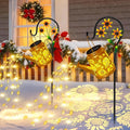 Sunflower Solar Watering Can Lights, Outdoor Waterproof Garden Lanterns with Shepherd Hook, Solar Garden Decor for Yard Outdoor Landscape Pathway, Gift for Women Mom Grandma, 2 Pack