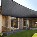 LOVE STORY 6.5' x 10' Rectangle Sun Shade Sail Sunshade Sail UV Block for Patio Garden, Graphite Grey