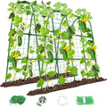 Cucumber Trellis for Raised Bed, U-Shape Garden Trellis for Climbing Plants Outdoor, Metal Arch Trellis for Vegetables, Plant Support for Tomato, Pea, Zucchini(63" L×30" W×47.2" H-Large)