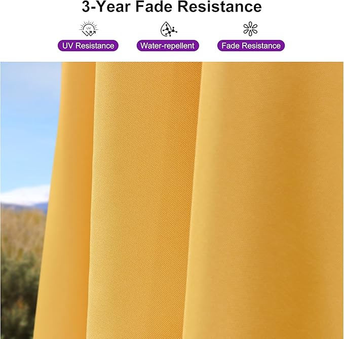PURPLE LEAF 8' X 8' Patio Umbrella with Steel Plate Base for Pool 7' High Offset Outdoor Cantilever Umbrella Swimming Pool Umbrella with 360°Rotation for Poolside Yellow