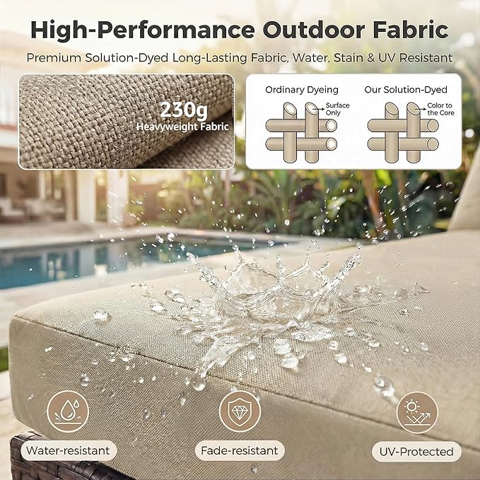 NICESOUL 9 Piece Patio Furniture Conversation Set, Extra Large Size Outdoor Rattan Sectionals with Fire Pit Table Natural Gas & Propane Convertible, 29.3'' High Back 8 Seater Deep Wide Sofa, Espresso
