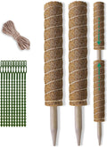 Moss Pole 36 Inch - Monstera Plant Support, 2 Pack 20.5 Inch Plant Stakes for Indoor Plants Coco Coir Moss Pole Sticks for Climbing Potted Live Plants, Pothos, Philodendron, with Garden Ties