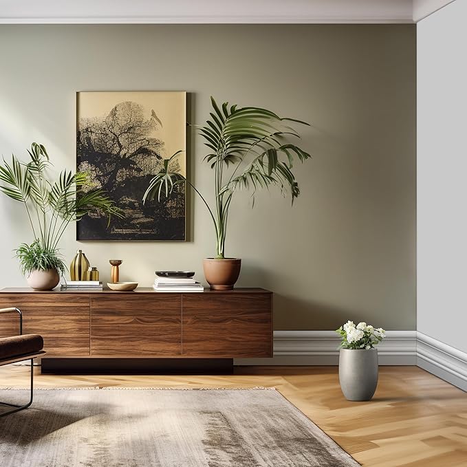 Kante 11.8 Inch Tall Concrete Planter, Large Indoor Outdoor Plant Pot with Drainage, Smooth Weathered Concrete Finish with Painted Interior, Ideal for Porch, Home, Garden, Patio