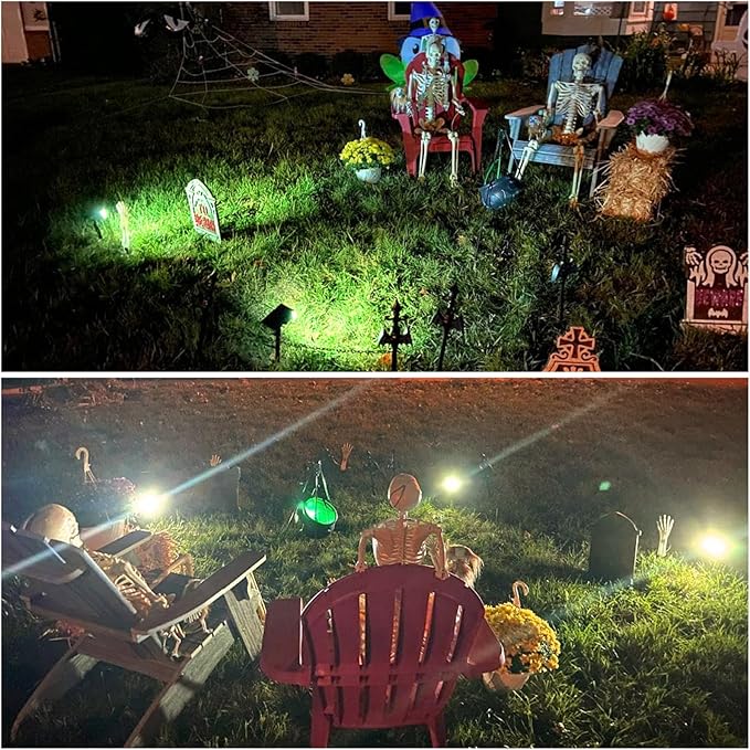 Solar Lights Outdoor Waterproof IP65, Solar Powered 76 LED 3 Lighting Modes Solar Spot Lights Outdoor for Yard Garden Landscape Pathway (Warm White, 6 Pack)