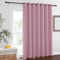 NICETOWN Room Darkening 84 inch Curtain for Patio Door, Grommet Thermal Insulated Room Divider Wide Winodw Treatment Sound Reducing for Bedroom, Black, 1 Panel, 100" W x 84" L, Rouge Pink