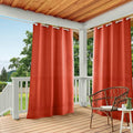 TOWN & COUNTRY BASICS Cabana Solid Heavyweight Indoor Outdoor Curtains, Light Filtering Opacity with Grommet Top, Water Repellent, 2-Pack Set, 54"x84", Mecca Orange