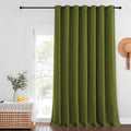 NICETOWN Blackout Curtains for Sliding Glass Door Room Divider Noise Reduce Curtain Panel Portable Window Screen Sliding Partition, W100 x L102 inches, 1 Panel, Olive Green