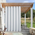 NICETOWN Outdoor Curtain for Patio Waterproof, Energy Smart Thermal Insulated Double Grommets Room Darkening Outdoor Curtain/Drape, Windproof for All Seasons, 1 Panel, W84 x L95, Greyish White