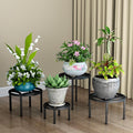 Zhongma Set of 4 Fully Assembled Metal Plant Stand for Heavy Potted Plant for Home Indoor and Outdoor, 220 LBS Capacity & Heavy Duty Construction, Sturdy Plant Riser without Installation Required