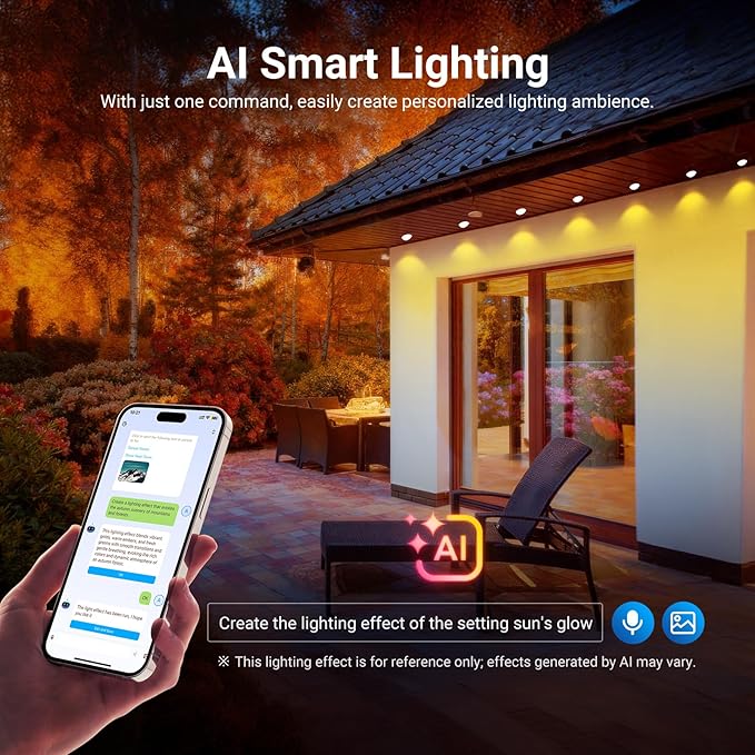 NEEWER 144ft Permanent Outdoor Lights for House Decor, Smart AI RGBCW Outside Eaves String Christmas Lighting with 90 LED Lights App Control 50+ Scenes IP65 Waterproof, Compatible with Alexa, NR02