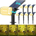 102 LEDs Solar Spot Lights Outdoor Waterproof IP65, [ 4 Modes/8 Pack] Solar Spotlights, Adjustable Light & Panel Landscape Flood Powered Lights for Yard Garden Pathway Wall Tree(Warm White)