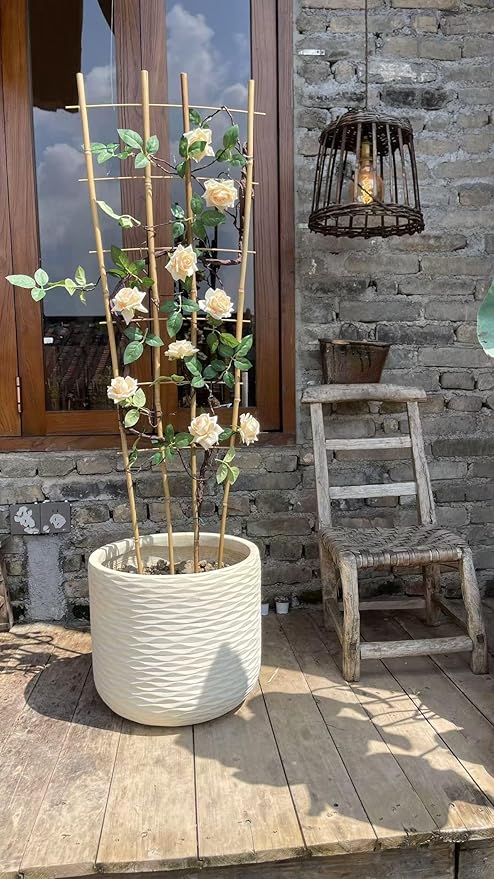 Natural Bamboo Trellis, 3Feet,3Pack,Fan-Shaped Plant Support Trellis for Outdoor and Indoor Potted Climbing Plants,Vegetables, Cucumber, Tomato, Hoya,