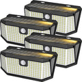 Aootek Solar Outdoor Motion Sensor Lights 2500Lm Solar Panel to 15.3 in² and 3 Modes(Security/Permanent On All Night/Smart Brightness Control) with IP65 Waterproof with Wide Angle(4pack)
