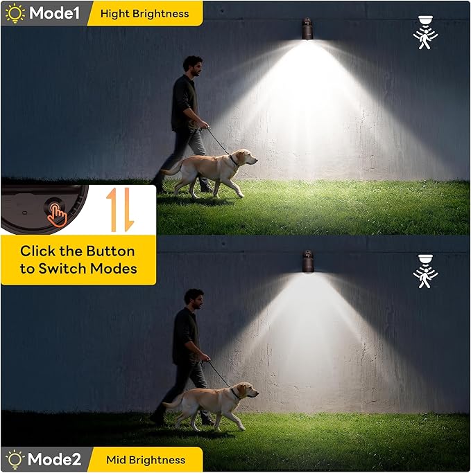 Battery Operated Motion Sensor Light,4000mAh Rechargeable Battery Powered Spotlight 600 Lumen Outdoor IP65 Waterproof for Porch,Yard,Wall,Garden with Dusk to Dawn (Brown-2pcs)