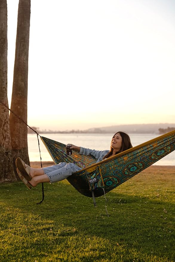 ENO, Eagles Nest Outfitters DoubleNest Lightweight Camping Hammock, 1 to 2 Person, Special Edition Colors, ATC