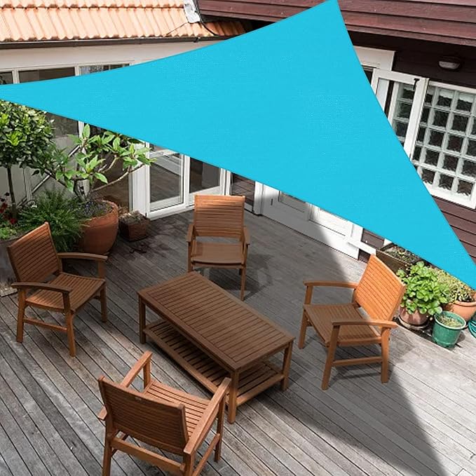 SUNLAX Custom Size 10'x18'x20.6' Turquoise Blue Sun Shade Sail Right Triangle UV Block Sunshade for Backyard Yard Deck Patio Garden Outdoor Facility (Customized)