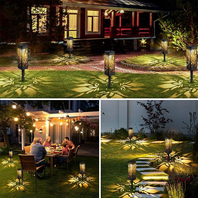TomCare Solar Lights Outdoor Upgraded Bright Solar Pathway Lights Bigger Size Decorative Solar Waterproof Solar Powered Led Landscape Garden Lighting for Path Yard Walkway, 8 Pack