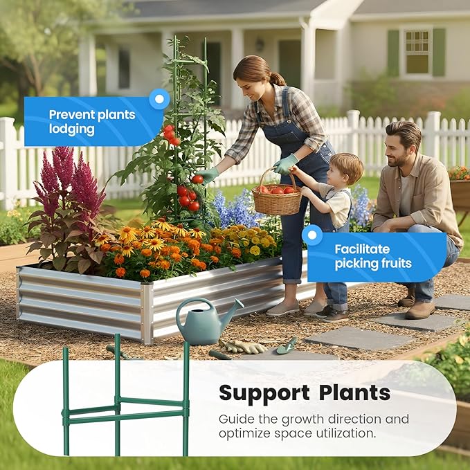 Quictent Galvanized Raised Garden Bed Metal Planter Box Bottomless for Backyard Outdoor, 4x3x1 Ft 2PCS, Silver