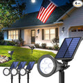 Solar Lights Outdoor Waterproof IP65,6500K Super Bright LED,2 Lighting Modes, Solar Powered Yard Garden Solar Spot Lights for Flag Landscape Auto On/Off-4 Pack