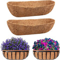 Riare 2 Pack 48 Inch Trough Coco Coir Liners for Planters, Pre-Formed Coconut Coir Replacement Liner Natural Coco Fiber Window Box Liners for Wall Planter, Window Basket Deck Railing Planter