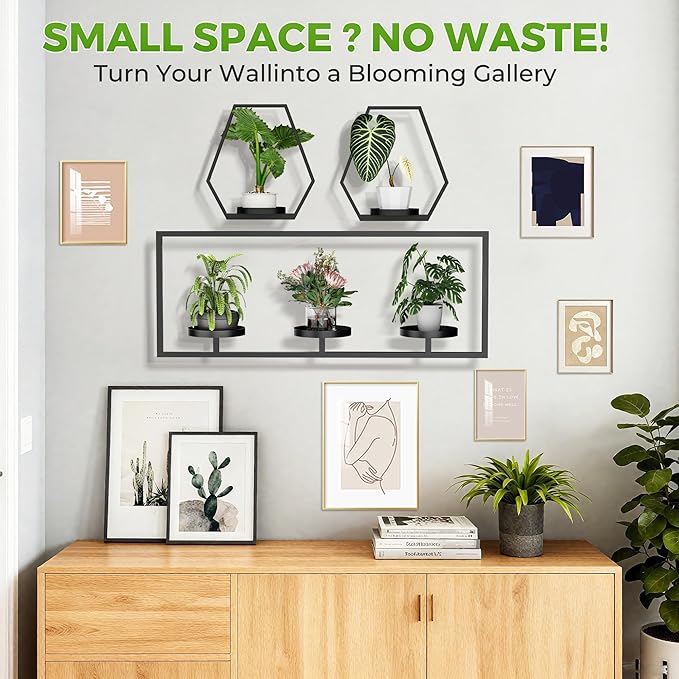 Wall Planters for Indoor Plants, Plant Frames Wall Decor Living Room Plant Stand Hanging Wall Plants Holder to Hold Large Pots Wall Plant Hanger Window Plant Shelves for Outdoor Entryway
