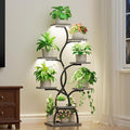 Plant Stand Indoor with Grow Light - 8 Tiered Plant Shelf Indoor, Corner Plant Stand, 49" Tall Plant Shelf with Lights for Indoor Growing, Lighted Flower Holder for Living Room, Balcony (Gray)