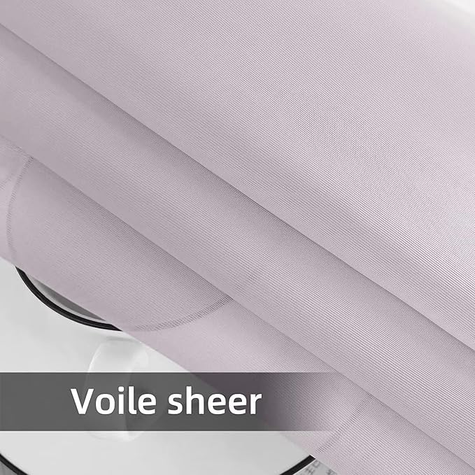 SpaceDresser Waterproof Outdoor Sheer Curtains for Patio - 4 Panels Rod Pocket Indoor Voile Sheer Curtain for Living Room,52W x 84L inch, Silver Grey