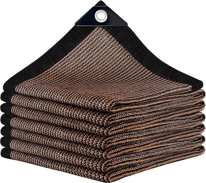Mocha Sun Shade Cloth,10x12FT Pergola Shade Cover with Reinforced Grommets,90% Shade Fabric Fence Privacy Screen Balcony,Pergola Shade Cover Canopy Patio Garden Backyard Carport Porch Deck