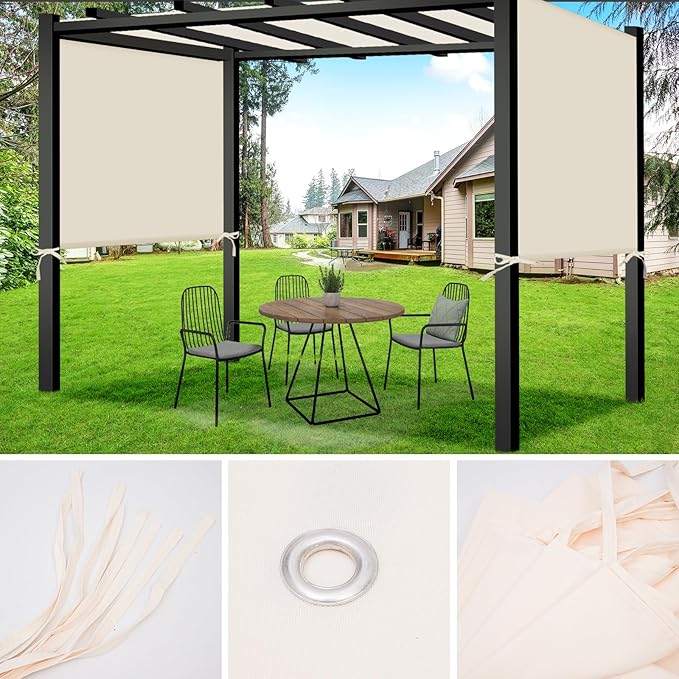 Universal Canopy Cover Replacement for 17x6.8 Ft Outdoor Pergola Structure, Garden Pergola Shade for Gazebo Patio Porch Balcony, Outdoor Waterproof Pergola Canopy Top(Cover Only) (Beige)