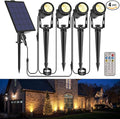 B-right Solar Spot Lights Outdoor, 8 Modes IP65 Waterproof Solar Powered Garden Spotlights 4-in-1 Landscape Lighting Auto On/Off with Remote Solar Uplights for Patio Pathway Tree 2700K Warm White