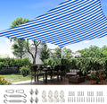 Quictent 20x26ft Sun Shade Sail for Patio, 185GSM Heavy Duty Rectangular Outdoor Sunshades UV Block Outside Canopy Cover for Backyard White and Blue Multi