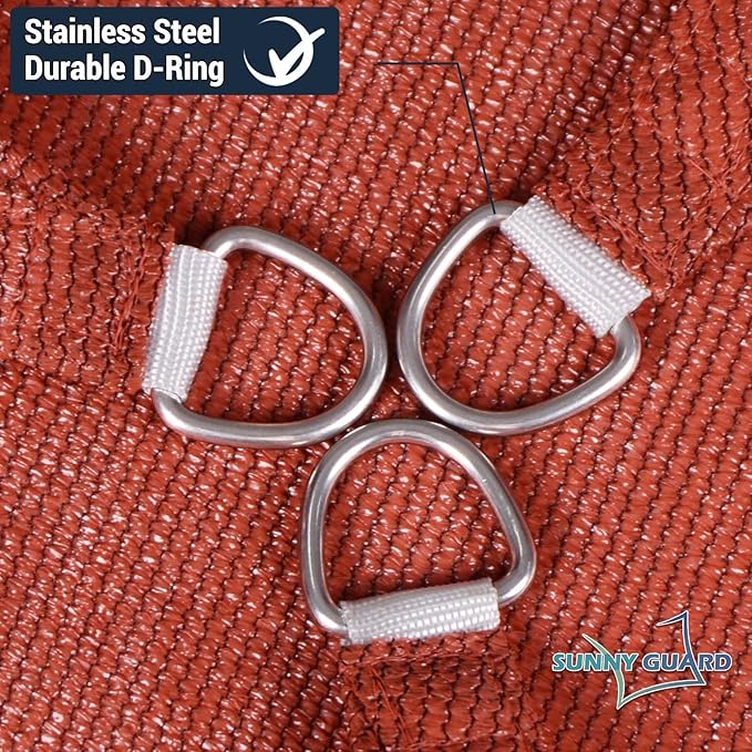 SUNNY GUARD Custom Size 19'x29'x29' Triangle Terra Red UV Block Sunshade for Backyard Yard Deck Patio Garden Outdoor Activities and Facility(Customized)