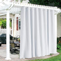 RYB HOME Outdoor White Curtains - Extra Wide Curtains Waterproof for Patio Cabana Balcony Pavilion Outside Deck, Wide 120 inch x Long 84 inch, 1 Pc, Grayish White