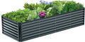 8x2x2FT Galvanized Raised Garden Bed,Galvanized Planter Boxes Outdoor, Large Metal Raised Garden Beds for Vegetables-Grey