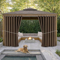 Waterproof Outdoor Curtain W105 x L108 - Grommet Top Sunlight Blocking Window Treatment Drapes Blackout Curtains for Home Bedroom Living Room Outdoor Patio Porch Pergola Cabana Gazebo (2 Panels)