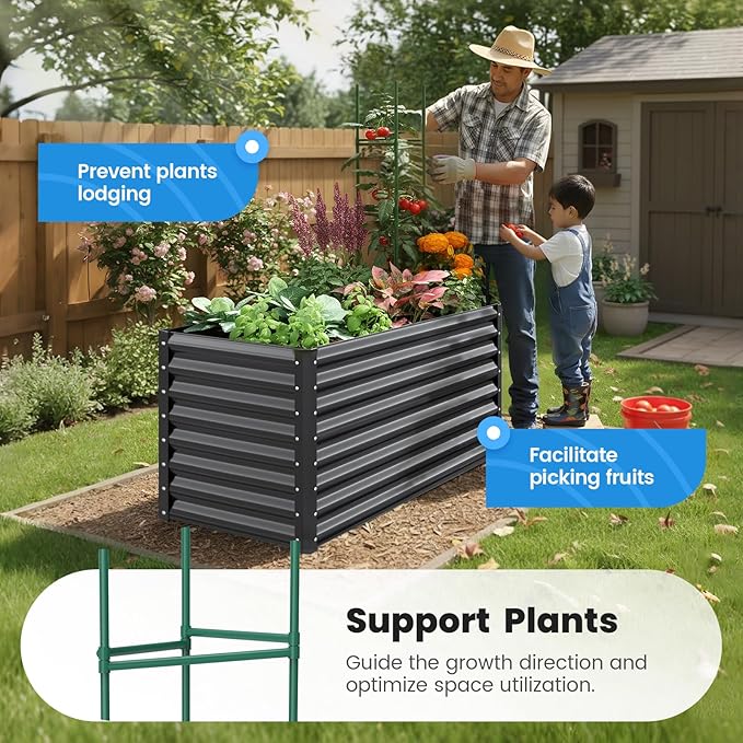 Quictent Galvanized Raised Garden Bed 4x3x1 Ft Metal Planter Box for Vegetables Bottomless for Backyard Dark Grey 2PCS