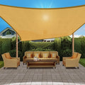 HappyTrends Sun Shade Sail,Heavy Duty UV Protection Beach Shade Canopy Wind sail,Tear and Rust Resistant Patio sail Shade for Yard Deck Lawn Garden Rectangle Sunshade(12'x 16',Sand)