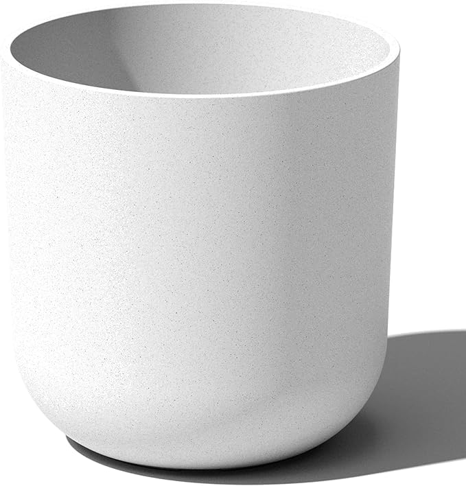 Veradek Round Lima Plastic Planter Pots for Indoor/Outdoor Garden Use, White, Suitable for Small to Large Succulent Plants, Flowers, Modern Interior Plants