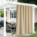 RYB HOME Outdoor Curtains 108 inches Long - Waterproof Privacy Blackout Indoor Outdoor Deck for Patio Door Divider Backdrop Lanai Pavilion Pergola, W 84 x L 108, 1 Pc, Biscotti Beige
