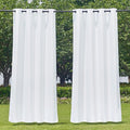 NICETOWN Winter White Outdoor Curtains 2 Panels for Patio Waterproof 55'' Wide 108'' Long, Stainless Steel Silver Grommet Privacy Protect Outdoor Drapes for Patio/Front Porch/Pergola